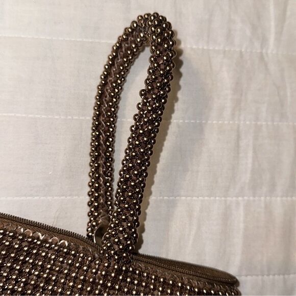 Shiny Brown Beaded Mini Hobo Bag - Picture 7 of 8